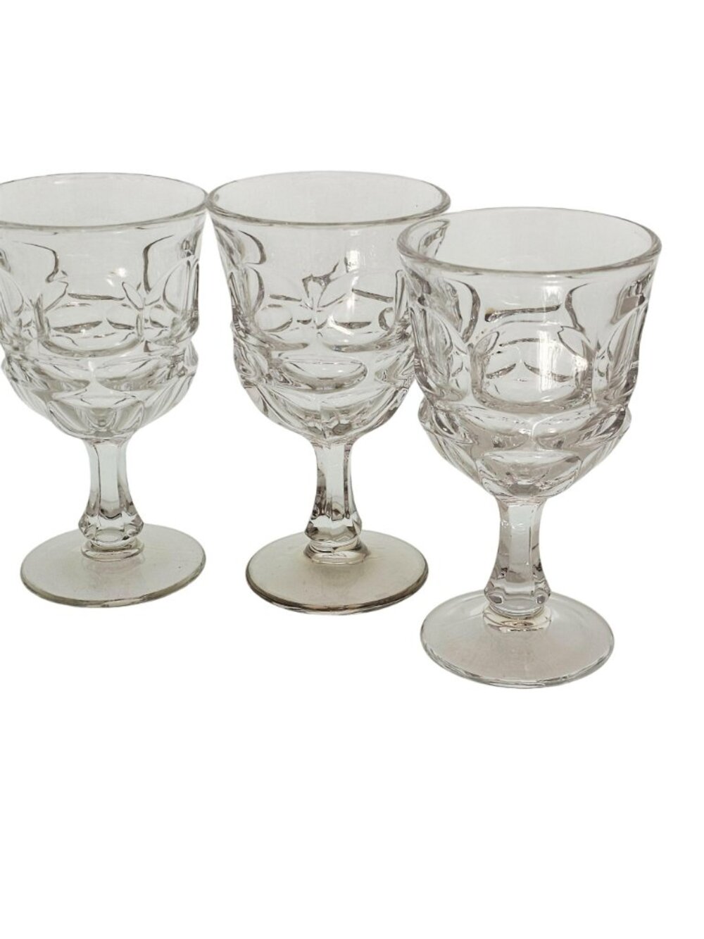 4 Fostoria Argus Water Goblets 6.5" vtg 1970s clear glasses midcentury 10oz - Picture 3 of 8